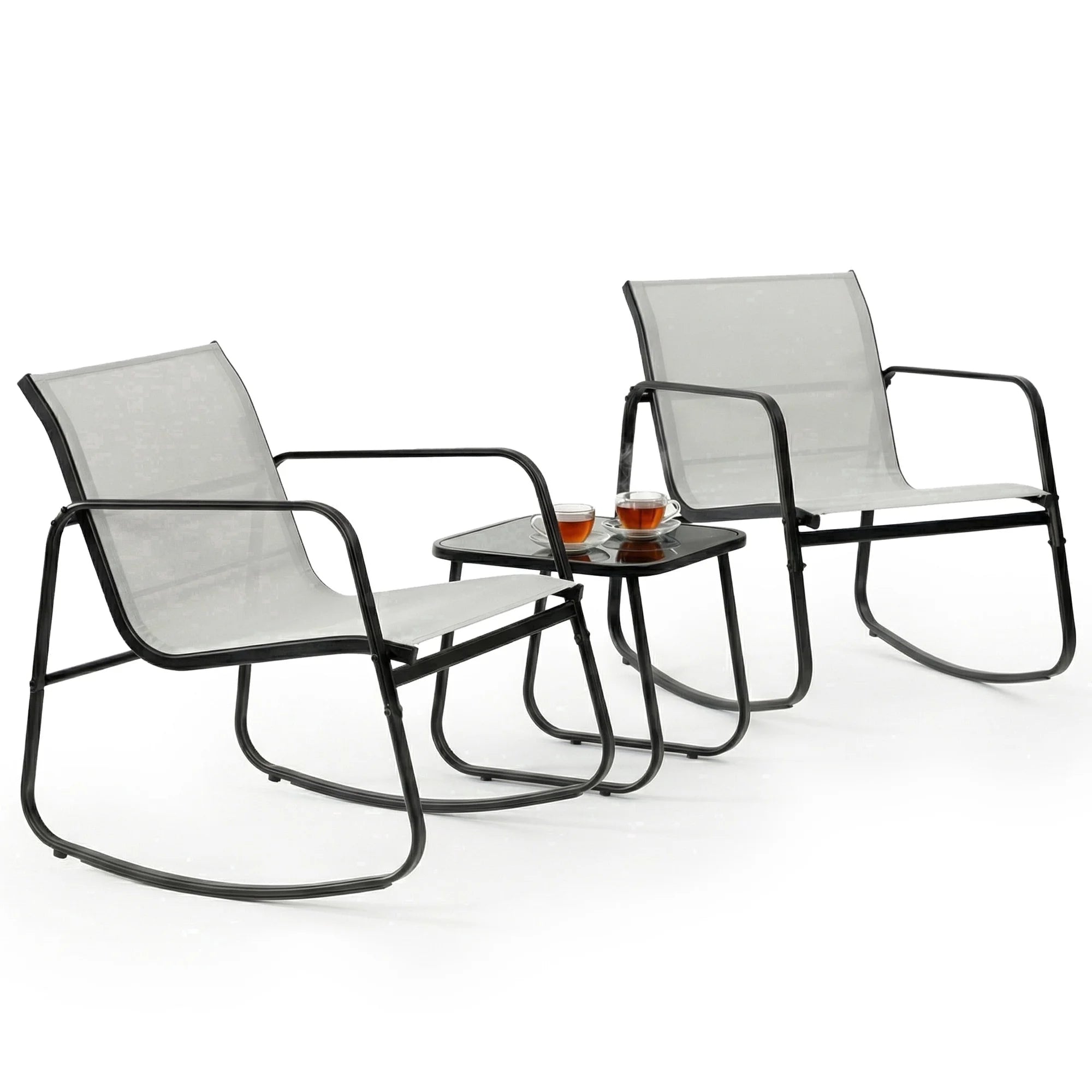 ZUNMOS 3-Piece Textilene Outdoor Patio Set, Coffee Table & 2 Chairs
