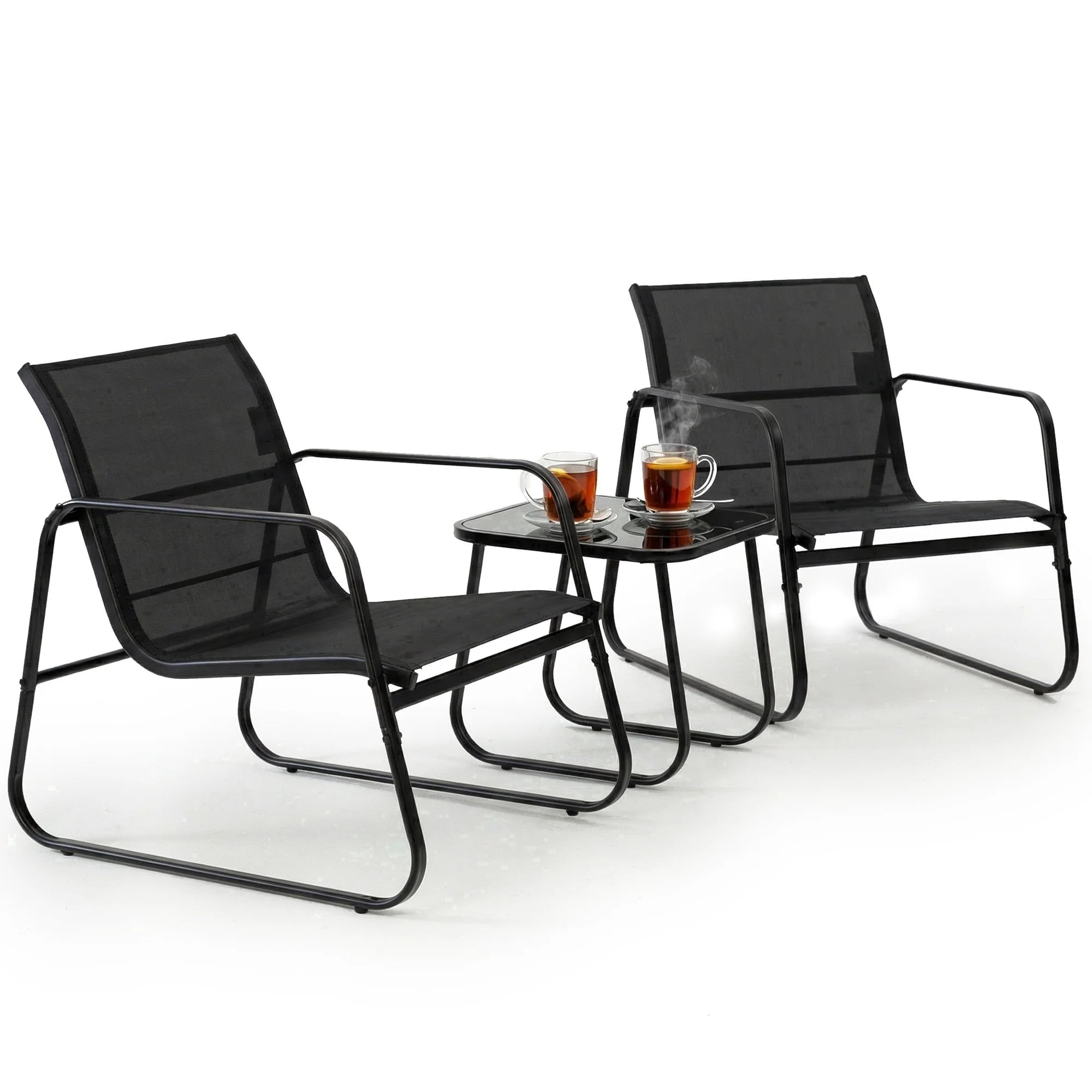ZUNMOS 3-Piece Textilene Outdoor Patio Set, Coffee Table & 2 Chairs