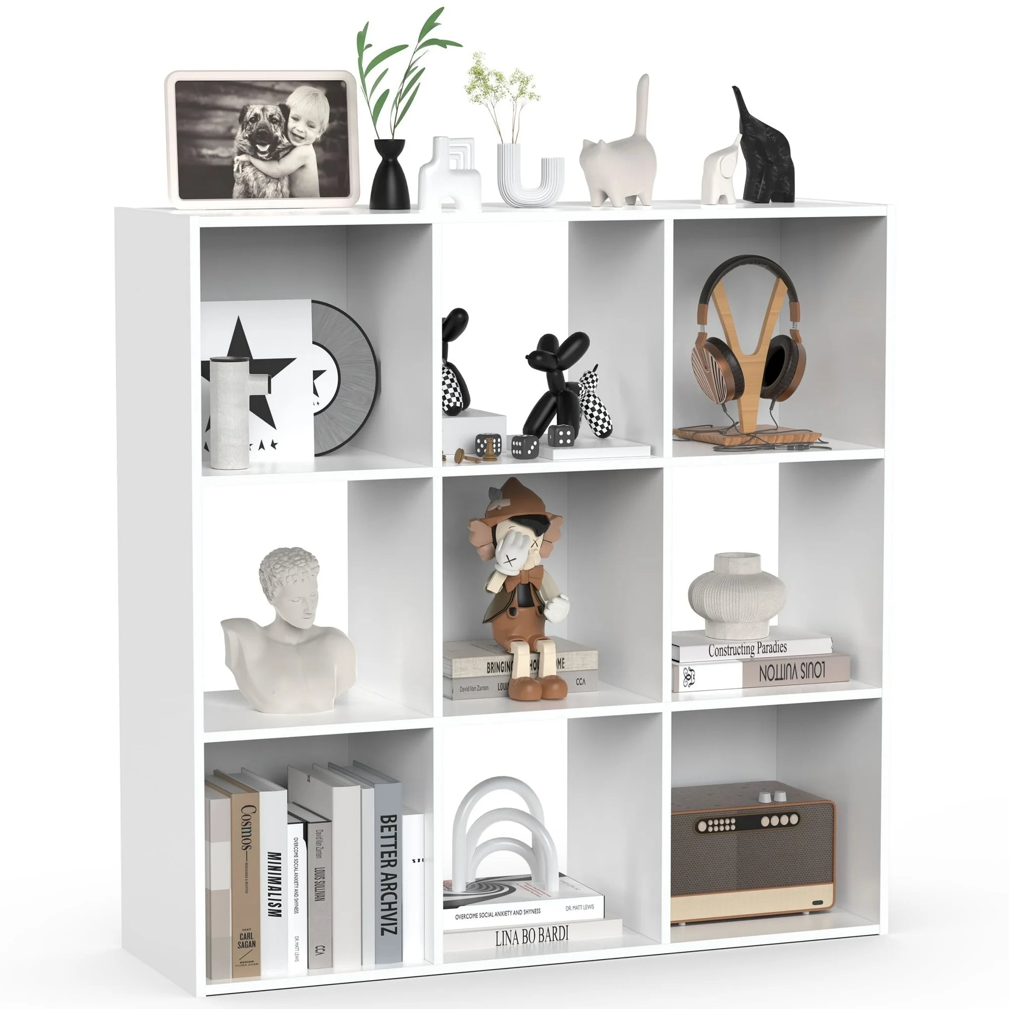 ZUNMOS Storage Organizer,Open Cube Storage Bookcase with 3 Removable Back Panels,for Living Room, Bedroom, Entrance Hall &Office