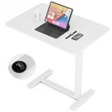 EDX Adjustable Overbed Laptop Desk Bedside Desk With Hidden Wheels for Home, Overbed Desk