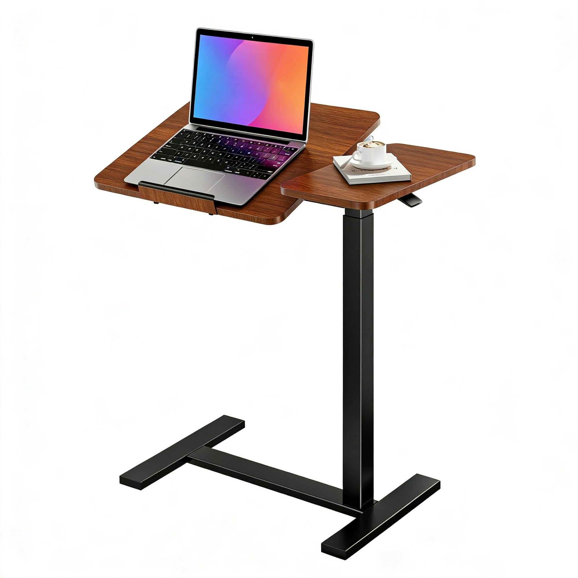 EDX Overbed Bedside Desk, Rolling Laptop Stand Tray Overbed Table with Wheels and Height Adjustable for Laptop Bed Sofa