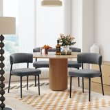 EDX Curved Back Upholstered Dining Chairs Set For Dining Room, Kitchen, Living Room