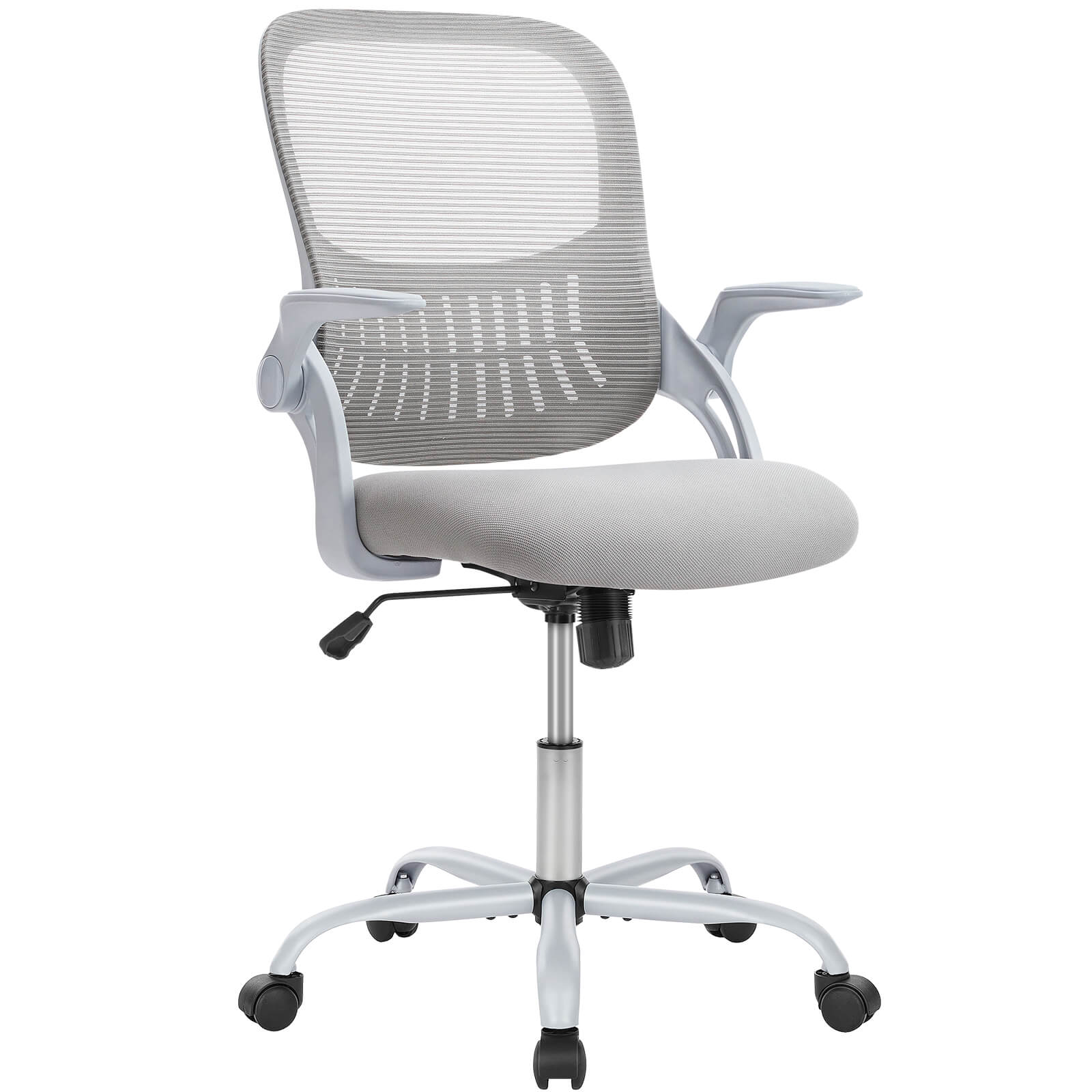 Office Computer Desk Chair-Ergonomic Chair with Wheels, Comfortable Lumbar Support, Comfy Flip-up Arms for Home, Office