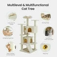 EDX 54" Cat Tree Tower for Indoor Cats, Multi-Level Pet Furniture with Sisal Scratching Post, Large Cozy Condo, Climbing Ramp, Kitten Toy