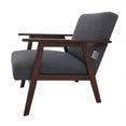 edx Modern Upholstered Accent Chair with Wooden Frame, Faux Leather, Adjustable Foot Rails for Living Room, Bedroom, Home Office Chair