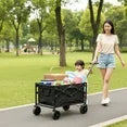 EdX Foldable Utility Cart, Heavy-Duty Multi-Functional Sports Wagon with Removable Side Panels, All-Terrain Wheels for Outdoor Camping, Gardening, and Shopping