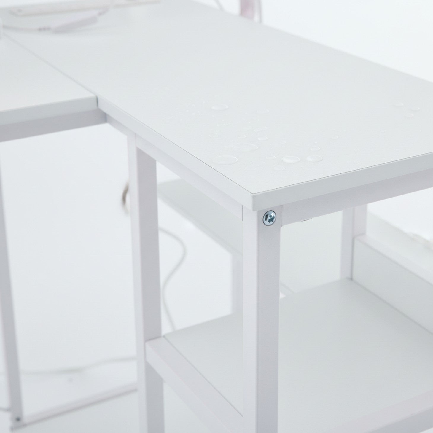 Edx L-Shaped Gaming Desk with USB-C Charging Ports, Smart LED Lights, 3 Storage Shelves & Monitor Stand Electric Corner Computer Desk for Home Office