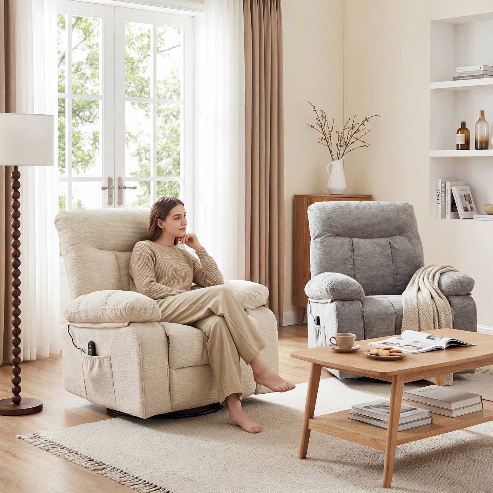 EDX Manual Swivel Chair with Vibration and Heating Function