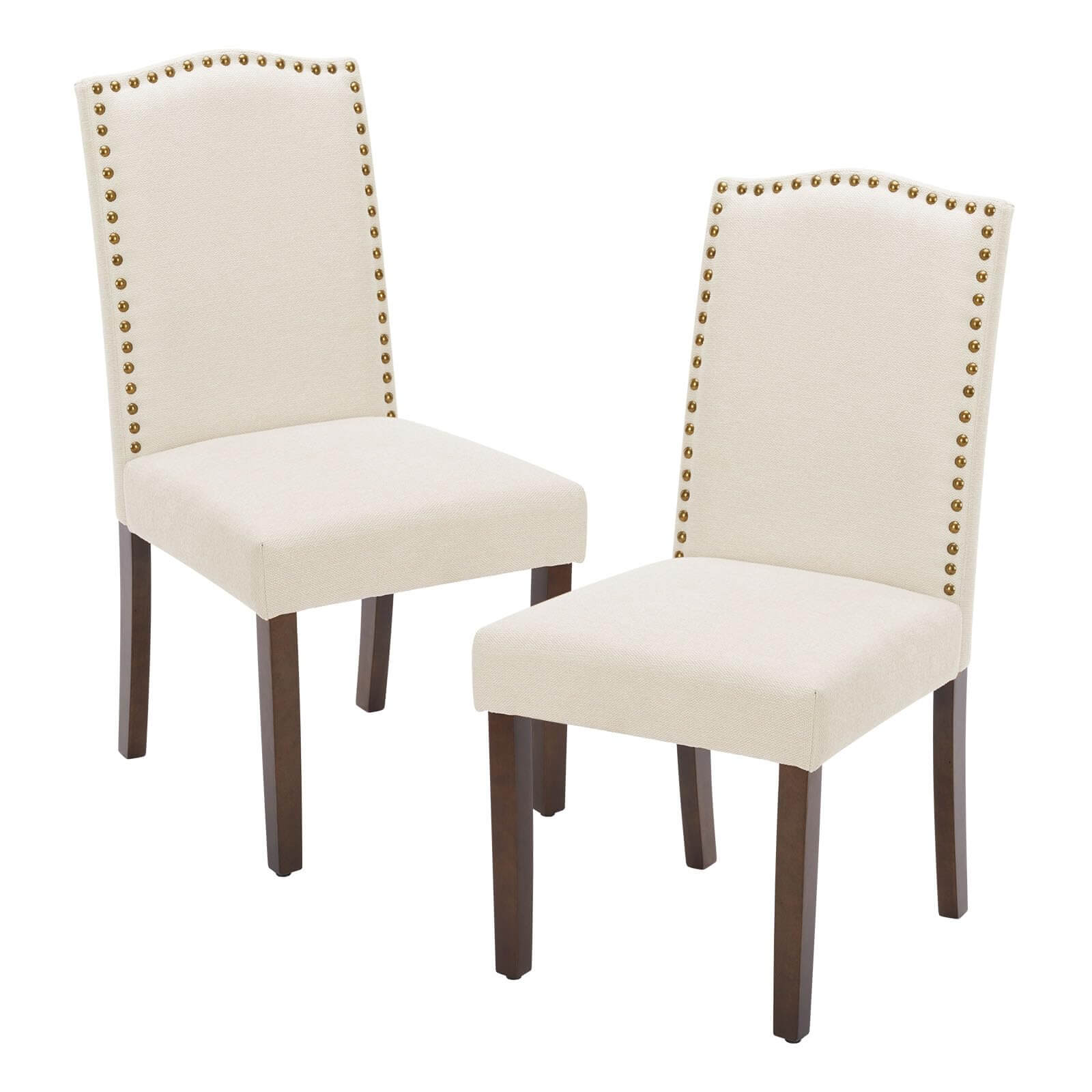 edx Dining Chairs ,  Premium leather cushion, Nailhead Trim, Wood Legs, Dining Room Kitchen Side Chair for Bedroom, Living Room, Dining Room