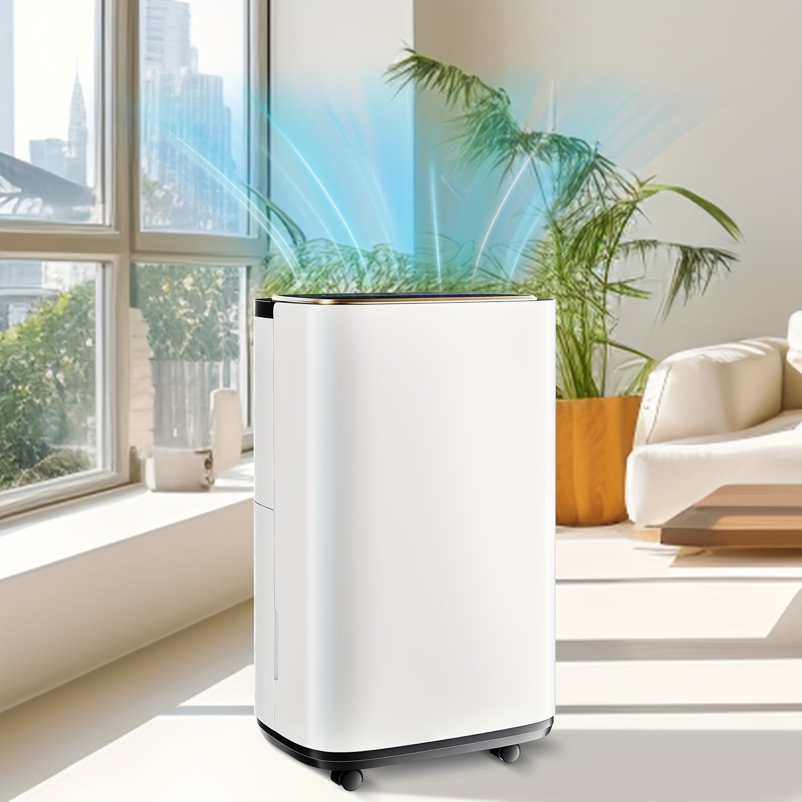 Dehumidifier with Drain, Dehumidifying, for Home, Bedroom, Bathroom, White