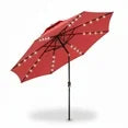 edx 10' Outdoor Patio Umbrella with Solar Led Lights, Outdoor Table Umbrella, Yard Umbrella, Market Umbrella with 8 Sturdy Ribs, Push Button Tilt and Crank