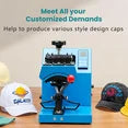edx Hat Press Machine, 3.2“ × 5.5” Ptfe-Coated Platen, Professional Hat Decoration Heat Transfer Equipment, Maximum Temperature 570°F (Approx. 304°C), Lcd Display with Memory Mode, Blue