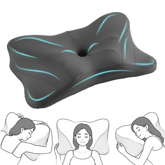 edx Ergonomic Cervical Pillow for Pain Relief Sleeping, Contour Orthopedic Bed Pillow for Back Stomach Sleepers