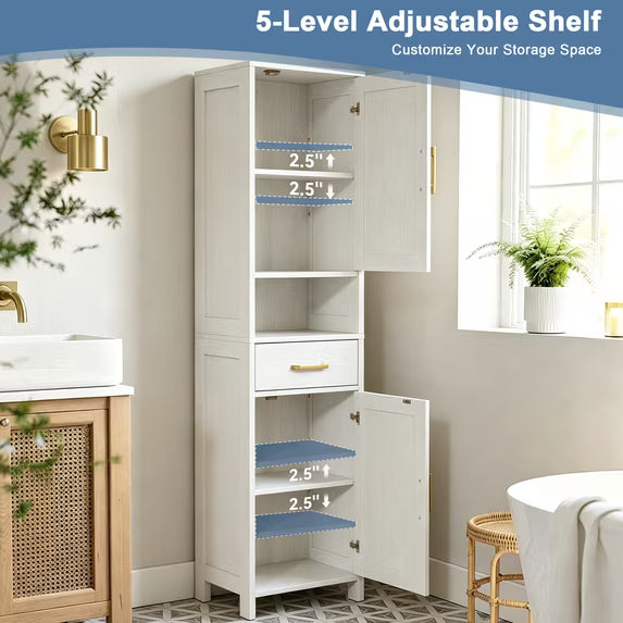 edx 67Inch Bathroom Vanity Cabinet Waterproof Storage Organizer for Restroom with 2-Door 1-Drawer