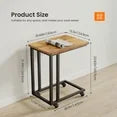 EDX C-Shaped End Table, Small Side Table for Couch, Sofa Table with Metal Frame for Living Room, Bedroom, Bedside, Rust
