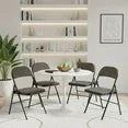 EDX  Folding Chairs with Padded Cushion and Back, Fabric Stackable Portable Chairs Set with Durable Steel Frame, for Home and Office, Conference, Wedding, Party, Garden