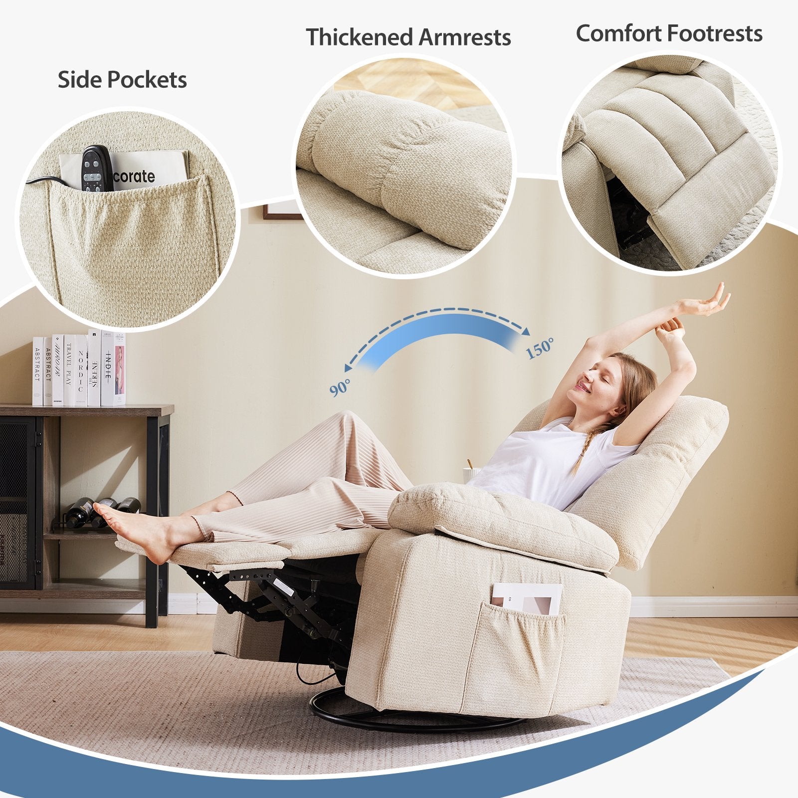 EDX Manual Swivel Chair with Vibration and Heating Function