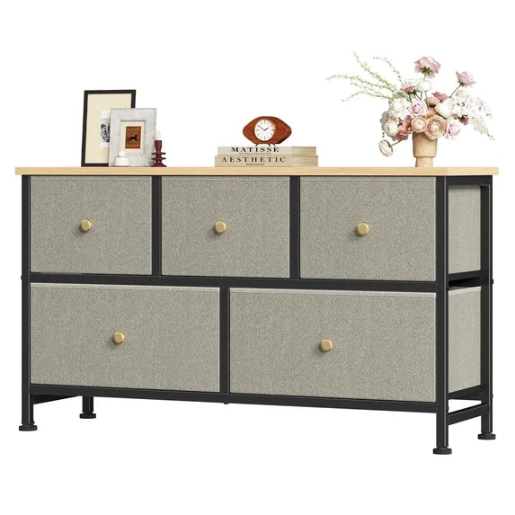 edx Drawer Fabric Dresser for Bedroom, Chest of Drawer Organizer Storage Cabinet for Closet, Entryway