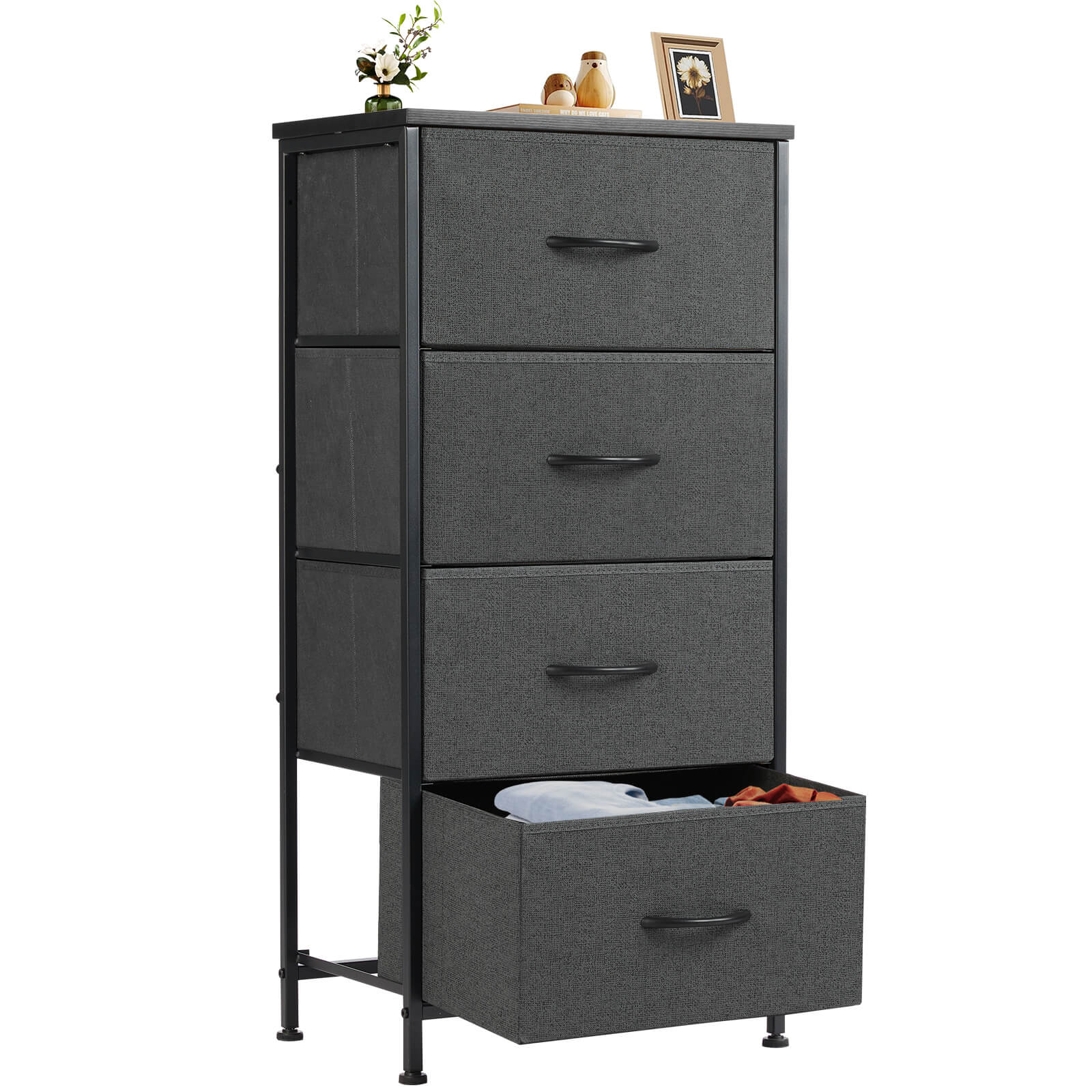 edx Drawers Dresser Chest of Drawers,Metal Frame and Wood Top