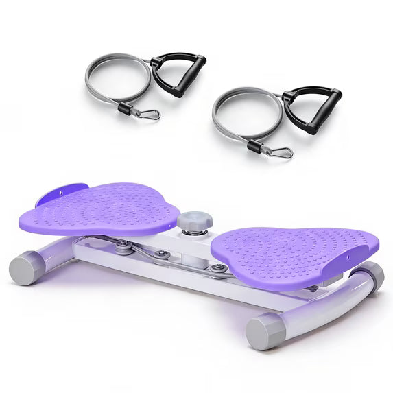 ZUNMOS Slim Waist Twister, Silent Ab Toner with Resistance Bands, 300 lbs Capacity Core Workout Board for Home Gym, Purple
