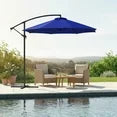 edx 10ft Offset Hanging Market Patio Umbrella w/Easy Tilt Adjustment, Polyester Shade, 8 Ribs for Backyard, Poolside, Lawn and Garden