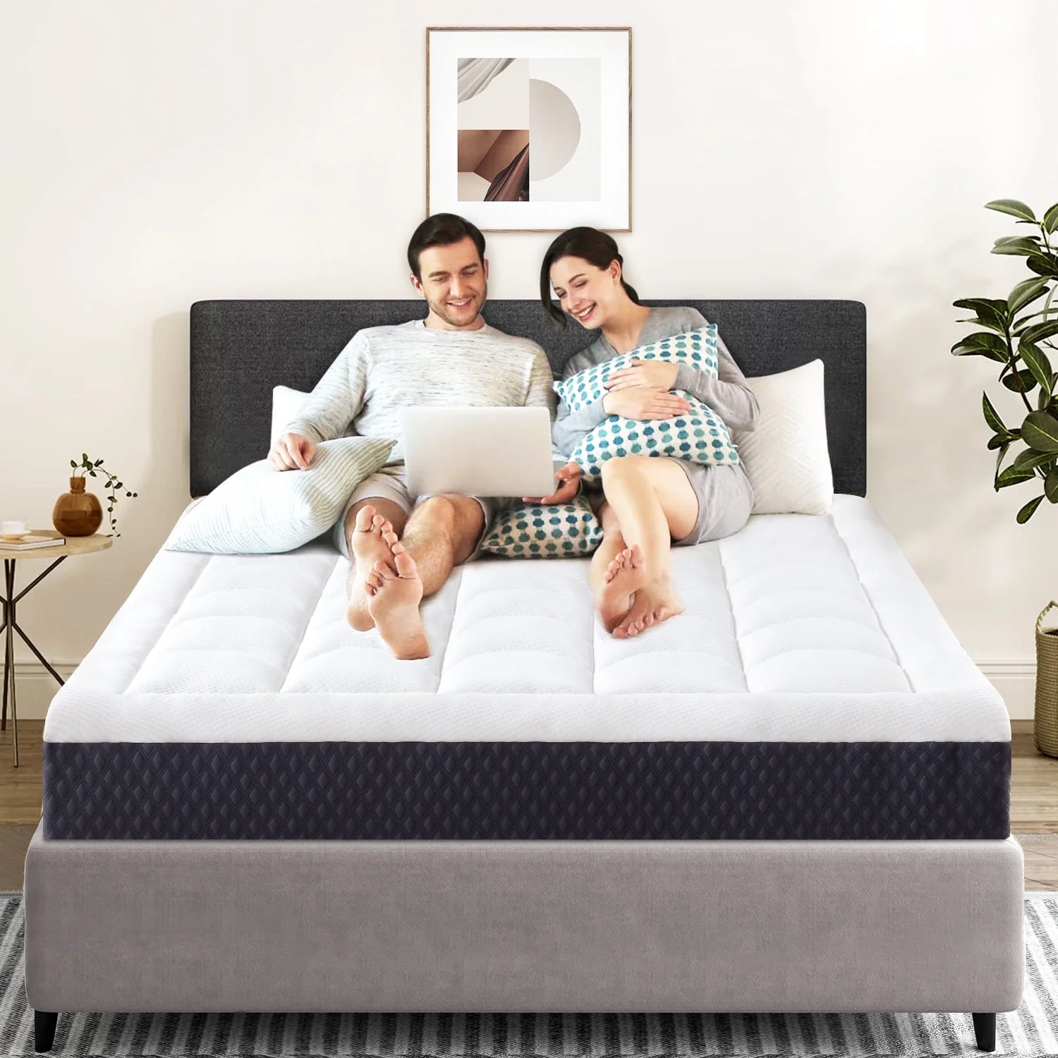 ZUNMOS Cooling Gel Memory Foam Mattress - Medium Firm Pillow Top for Kids & Adults, CertiPUR-US Certified