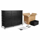edx 8 Drawers Fabric Dresser, Chest of Drawers with Sturdy Steel Frame, Storage Organizer Cabinet for Bedroom, Living Room