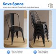 EDX Modern Metal Stackable 18” Dining Chairs Hold up to 250lbs, Set of 4