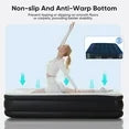 ZUNMOS 22" Queen Air Mattress, Portable Low Noise Colchone Inflable with Built in Pump, Maximum Weight Capacity 600 lbs Air Bed for Camping, Beach, Outdoor