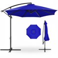 edx 10ft Offset Hanging Market Patio Umbrella w/Easy Tilt Adjustment, Polyester Shade, 8 Ribs for Backyard, Poolside, Lawn and Garden