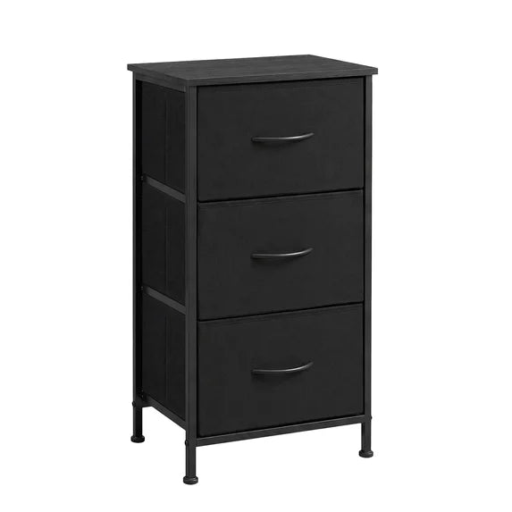 edx 3 Fabric Drawer Dresser, Vertical Storage Organizer with Removable Fabric Drawers, for Living Room, Bedroom, Entryway