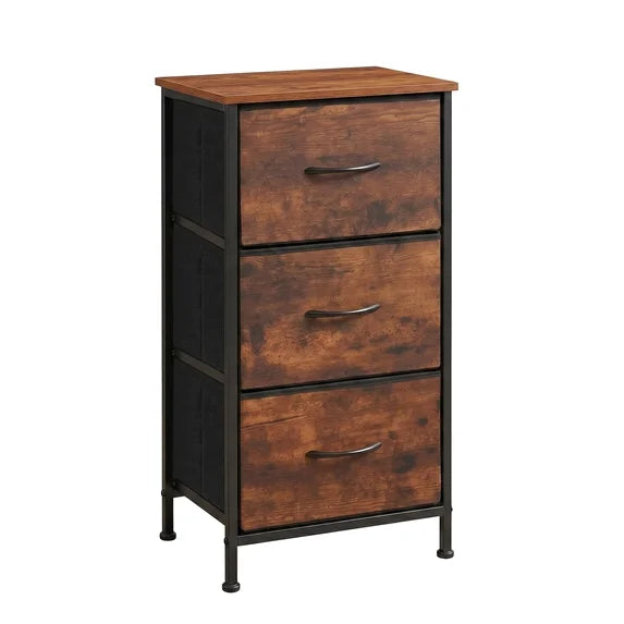edx 3 Fabric Drawer Dresser, Vertical Storage Organizer with Removable Fabric Drawers, for Living Room, Bedroom, Entryway