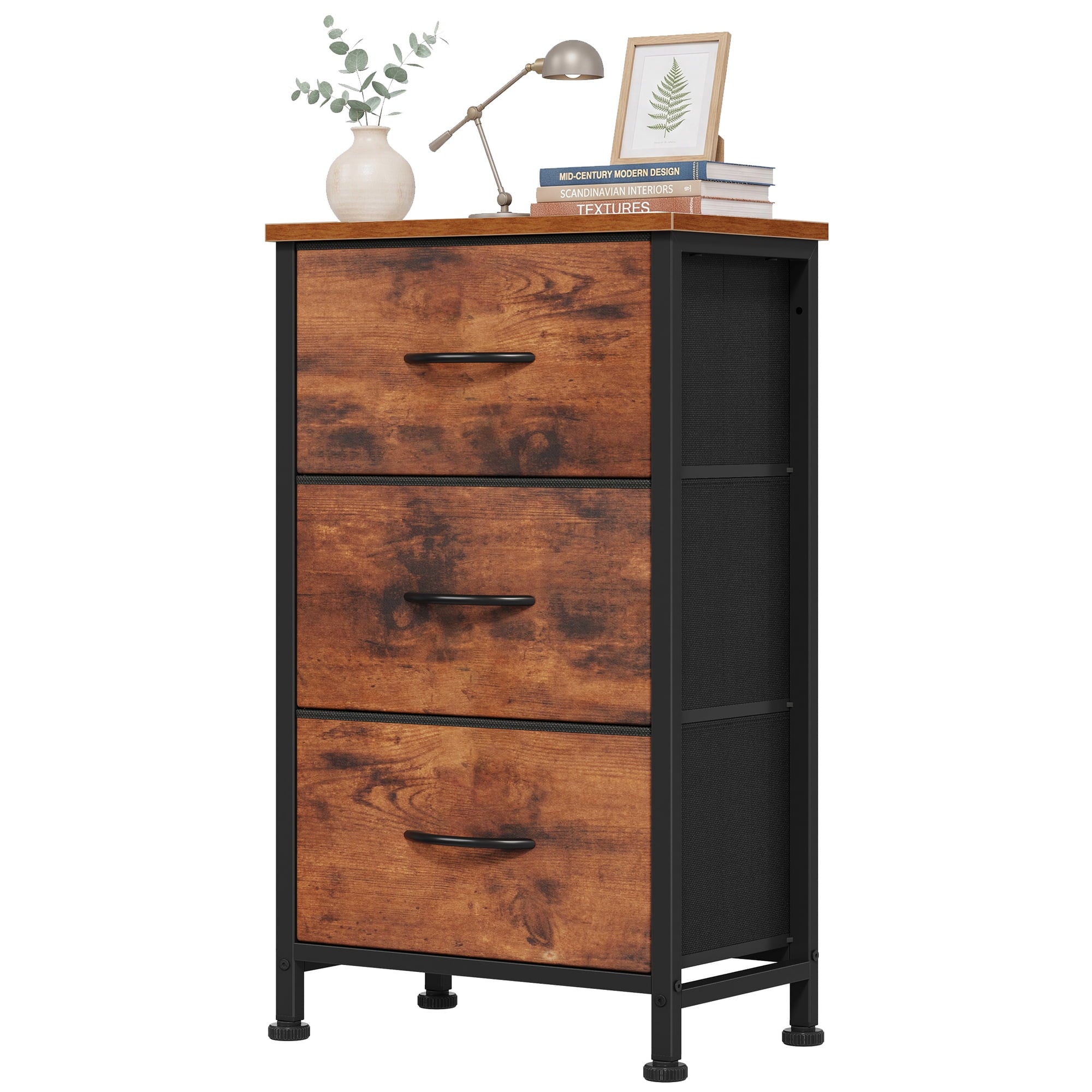 edx 3 Fabric Drawer Dresser, Vertical Storage Organizer with Removable Fabric Drawers, for Living Room, Bedroom, Entryway