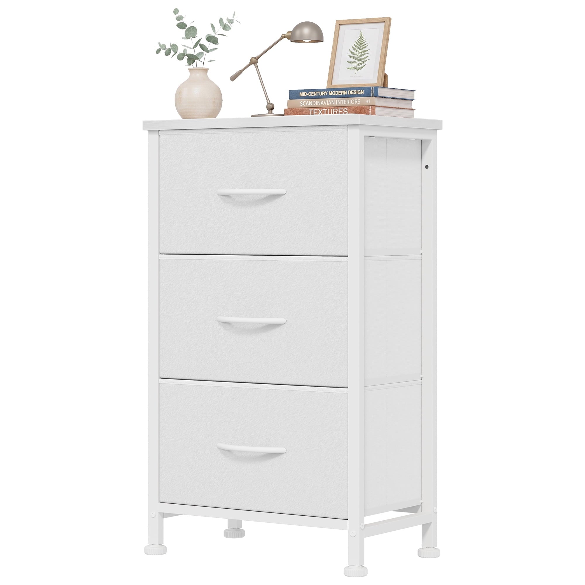 edx 3 Fabric Drawer Dresser, Vertical Storage Organizer with Removable Fabric Drawers, for Living Room, Bedroom, Entryway