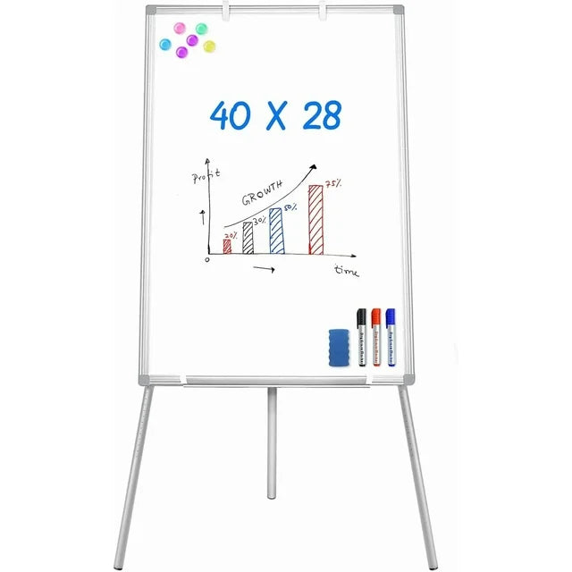 edx 36x24 Magnetic Portable Stand Whiteboard with Adjustable Tripod Easel for School, Home Office, Black