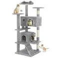 EDX 54" Cat Tree Tower for Indoor Cats, Multi-Level Pet Furniture with Sisal Scratching Post, Large Cozy Condo, Climbing Ramp, Kitten Toy