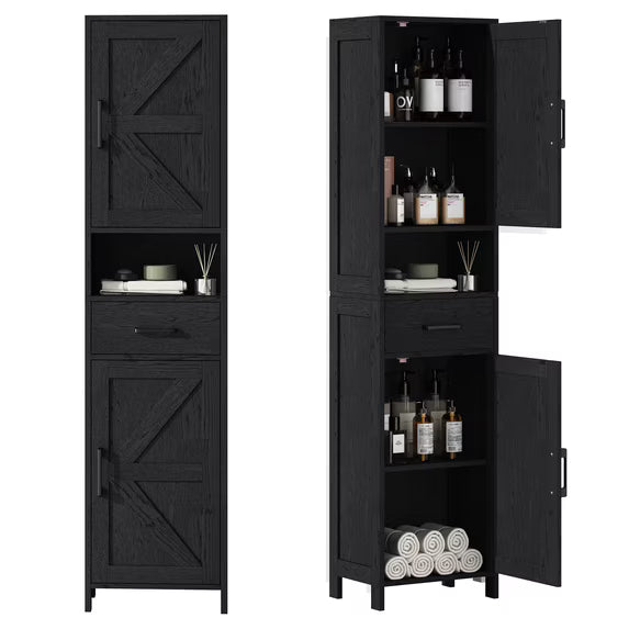 edx 67Inch Bathroom Vanity Cabinet Waterproof Storage Organizer for Restroom with 2-Door 1-Drawer
