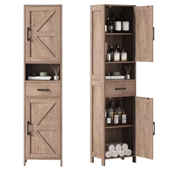 edx 67Inch Bathroom Vanity Cabinet Waterproof Storage Organizer for Restroom with 2-Door 1-Drawer