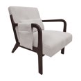 edx Accent Chair, Mid-Century Modern Arm Chair with Wood Frame, 1-Seat Cushioned Sofa for Living Room, Bedroom, Balcony