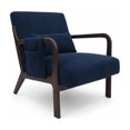 edx Accent Chair, Mid-Century Modern Arm Chair with Wood Frame, 1-Seat Cushioned Sofa for Living Room, Bedroom, Balcony