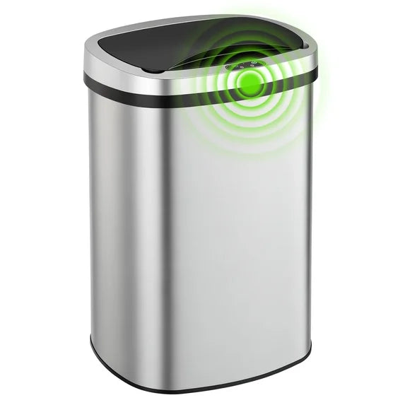 edx Automatic Trash Can, 13 Gallon Stainless Steel, 50L Touchless Motion-Sensor Kitchen Trash Can with Odor-Proof Sealed Lid