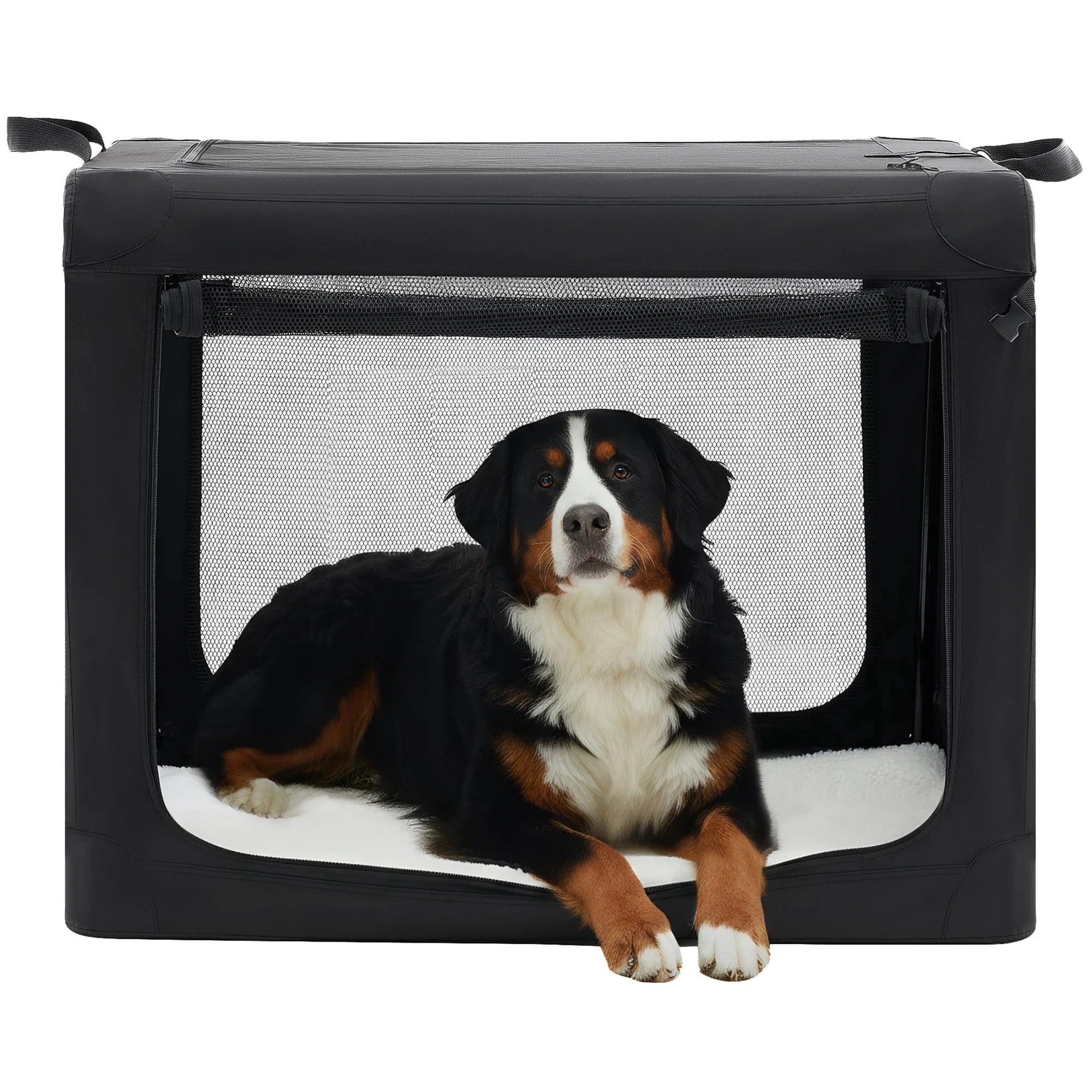 edx Portable Foldable Dog Crate for Small Dog, 3-Door Soft Pet Airline Approved Crate with Storage Bag & Washable Pad, For Indoor Outdoor Dog/Cat/Pet Kennel Carrier