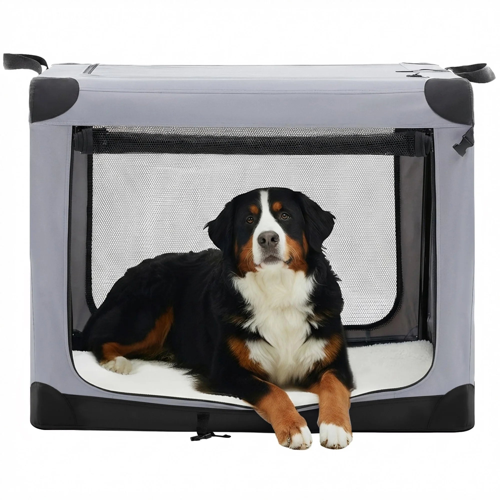 edx Portable Foldable Dog Crate for Small Dog, 3-Door Soft Pet Airline Approved Crate with Storage Bag & Washable Pad, For Indoor Outdoor Dog/Cat/Pet Kennel Carrier