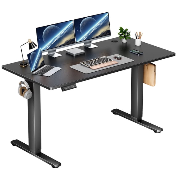 edx Electric Standing Desk, Height Adjustable Desk, Ergonomic Stand up Desk with Memory Preset and T-Shaped Metal Bracket for Home Office