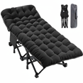 edx Folding Camping Cot with Mattress, Heavy Duty Folding Sleeping Cot, Portable bed Cots for Traveling, Camp