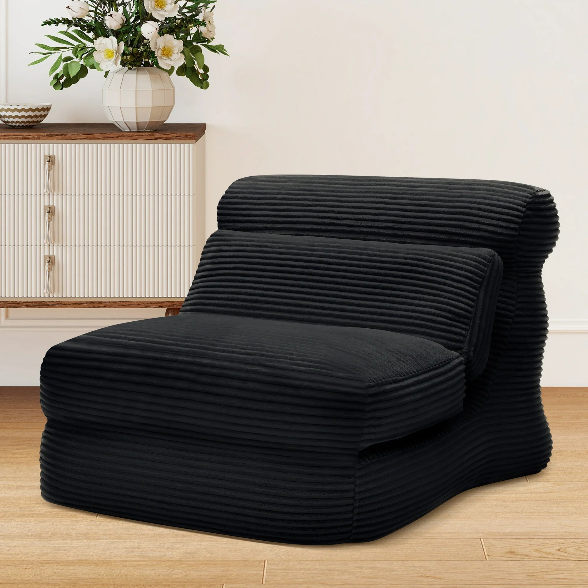 edx Folding Sofa Bed, 3 in 1 Convertible Sofa with Back Support, Portable Folding Chair Bed, Living Room Bedroom Comfortable Floor Sofa Lounge, Single Bed