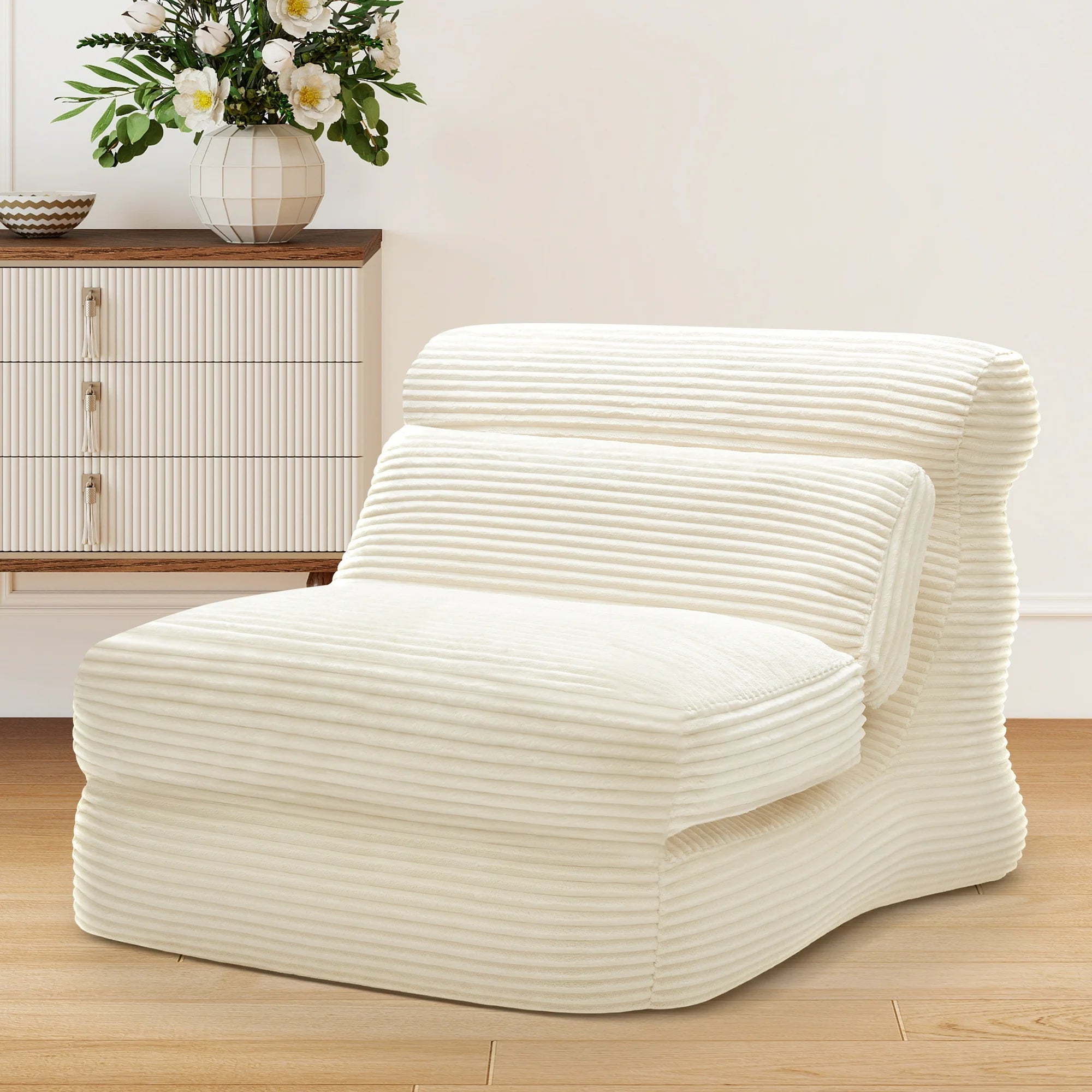 edx Folding Sofa Bed, 3 in 1 Convertible Sofa with Back Support, Portable Folding Chair Bed, Living Room Bedroom Comfortable Floor Sofa Lounge, Single Bed