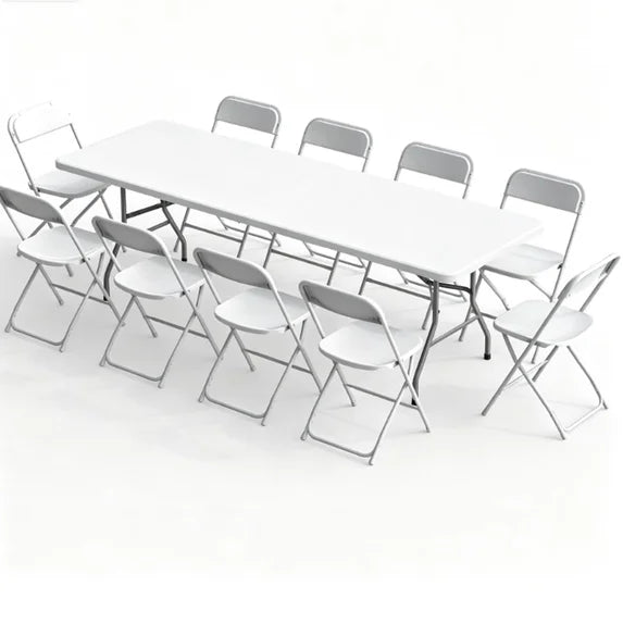 edx Folding Table and Chair Set, Chairs and Portable Table, for Picnics, Camping