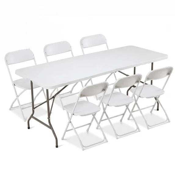 edx Folding Table and Chair Set, Chairs and Portable Table, for Picnics, Camping