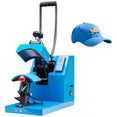 edx Hat Press Machine, 3.2“ × 5.5” Ptfe-Coated Platen, Professional Hat Decoration Heat Transfer Equipment, Maximum Temperature 570°F (Approx. 304°C), Lcd Display with Memory Mode, Blue
